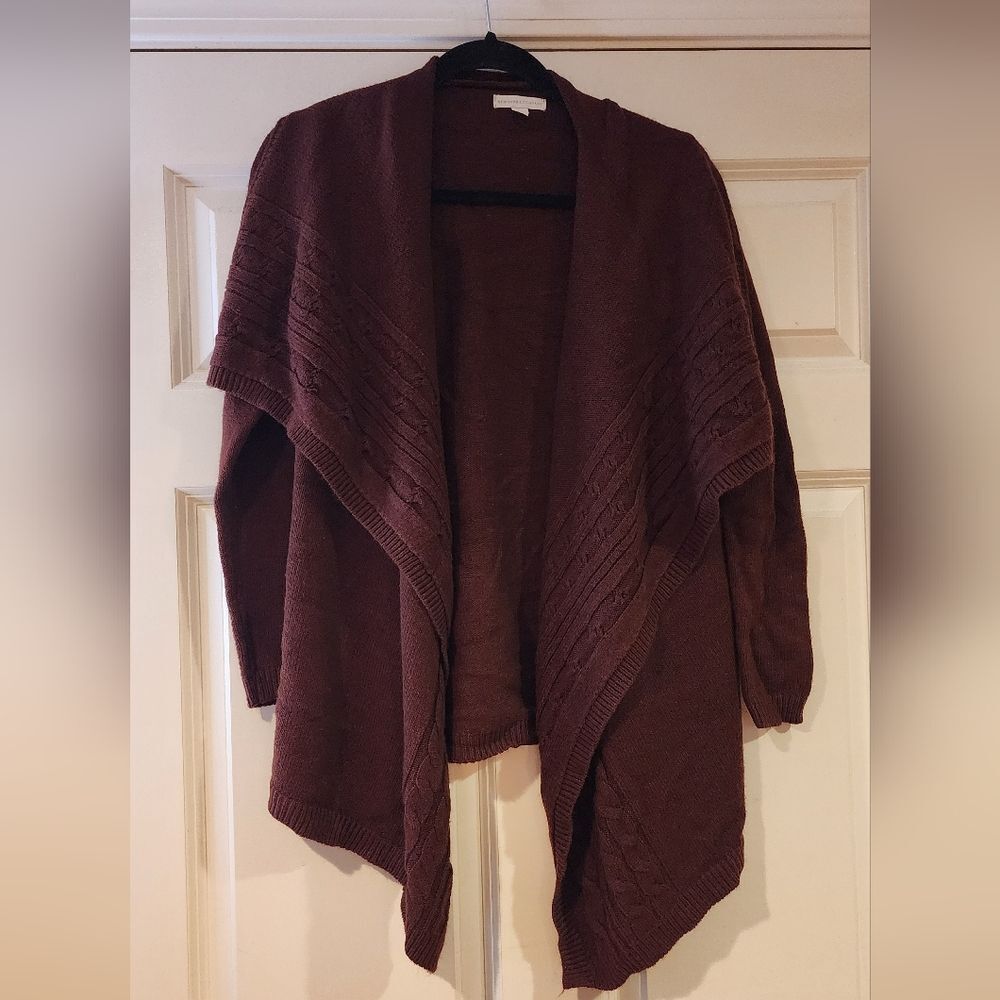 New York & Company warm brown open front cardigan size XS